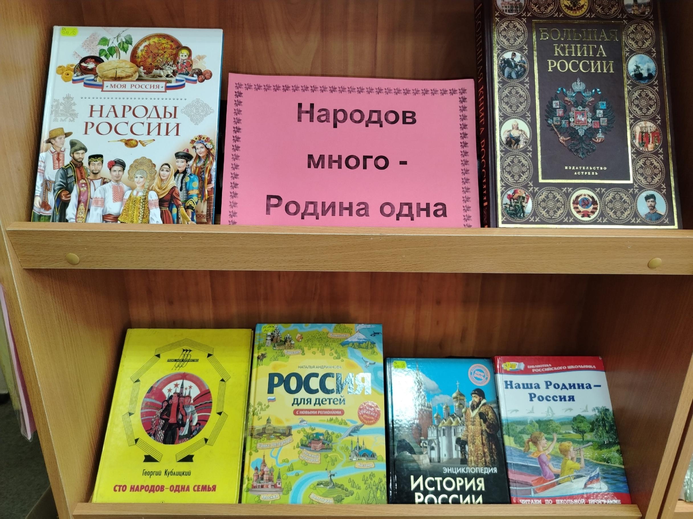Выставка литературы «Народов много - Родина одна»